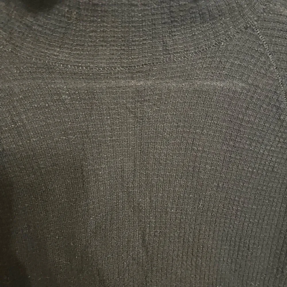 Free People Black Waffle Mock neck Long sleeve Top - Picture 2 of 8